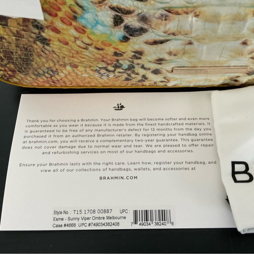 NWT Brahmin Esme Sunny Viper Ombre Melbourne - Picture 6 of 7